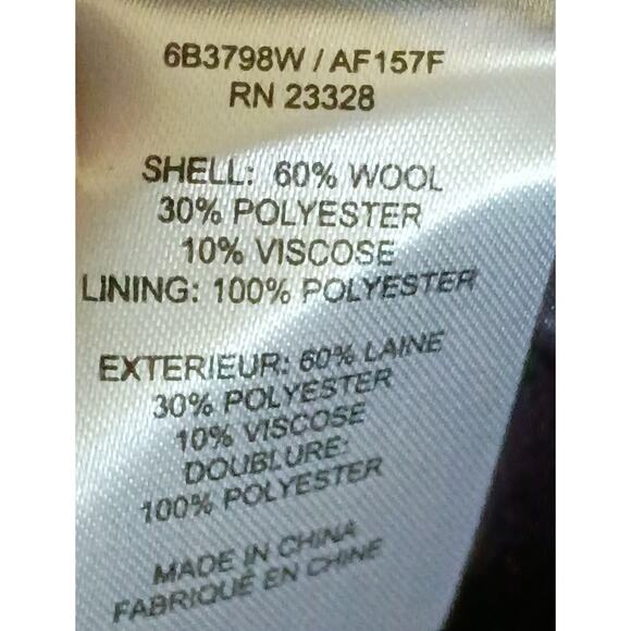 Forecaster of Boston Woman 18W Navy Blue Wool Blend Button Front Lined Peacoat - Picture 6 of 7